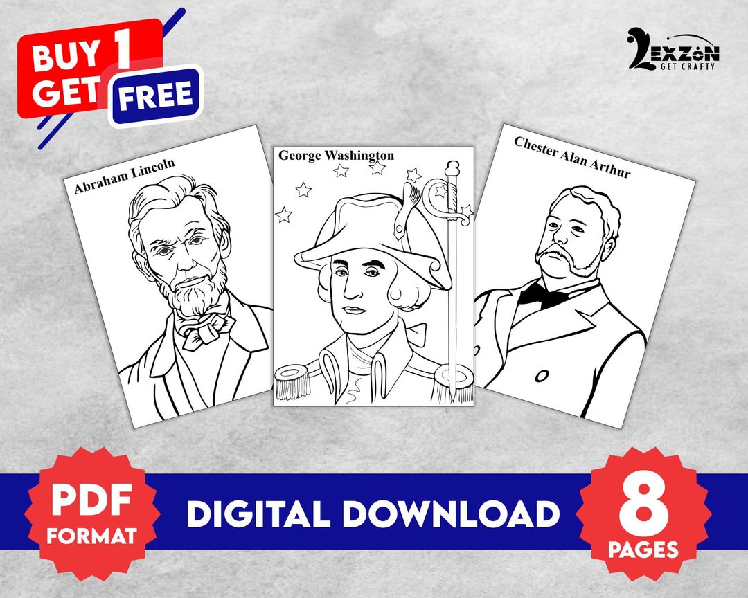 Printable President Coloring Pages Crafts for Kids History