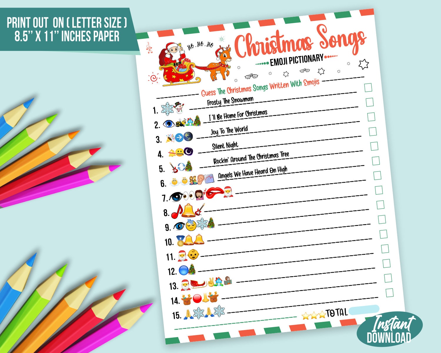 Christmas Songs Emoji Pictionary Printable Christmas Games Holiday Christmas Songs Emoji