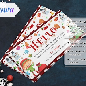 Editable Christmas Elf Bar Wrapper Template, Christmas Chocolate Wrapper Template, Christmas Chocolate Gift Printable - Christmas Template
