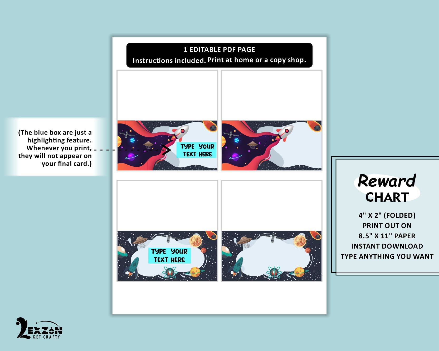 Outer Space Food Card Printable Astronaut Buffet Label EDITABLE Rocket ...