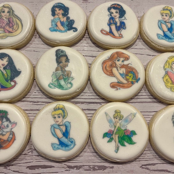 Disney Princess Inspired Cookie Set| One Dozen Disney Princess Cookies| Disney Princess Cookies Gift