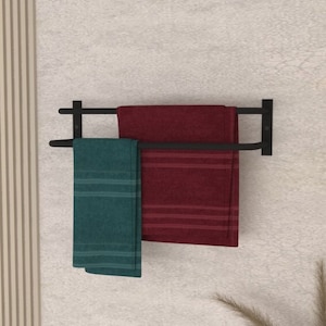 Metal Double Towel Bar, Wall Mounted Bathroom Rack