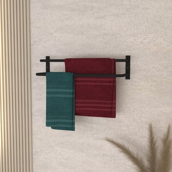 Rectangular Towel Holder, Hand Towel Holder, Housewarming Gift, Metal Towel Holder, Aesthetic Bathroom Decor, Towel Drying Rack