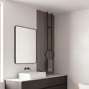Modern Metal Ceiling Mounted Towel Holder, Hexagonal Minimalist Towel Rack