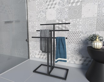 Minimalist Metal 3-Bar Towel Rack: Freestanding Bathroom Organizer