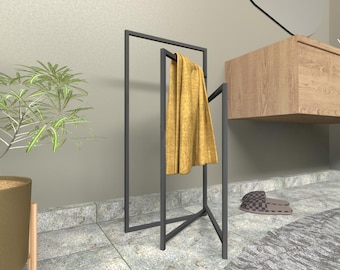 Modern Metal Freestanding Towel Rack, Minimalist Bathroom Decor