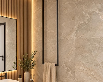 Modern Ceiling Mounted Towel Rack, Metal Towel Bar & Minimalist Bathroom Holder