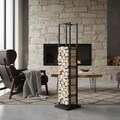 Modern Vertical Firewood Rack, Powder-Coated Metal Log Holder