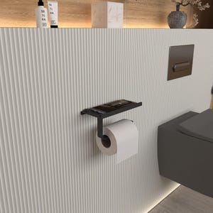 Moderner Metall-Toilettenpapierhalter mit Telefonablage, zur Wandmontage