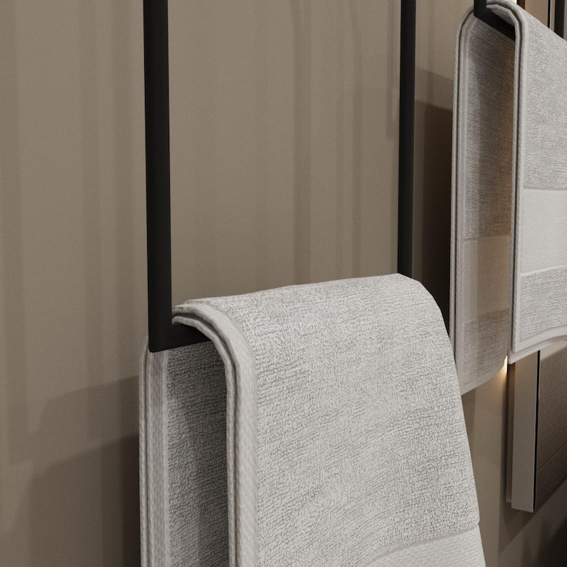 Minimalist Metal Wall-mounted Towel Rack, Modern Bathroom Decor - Etsy