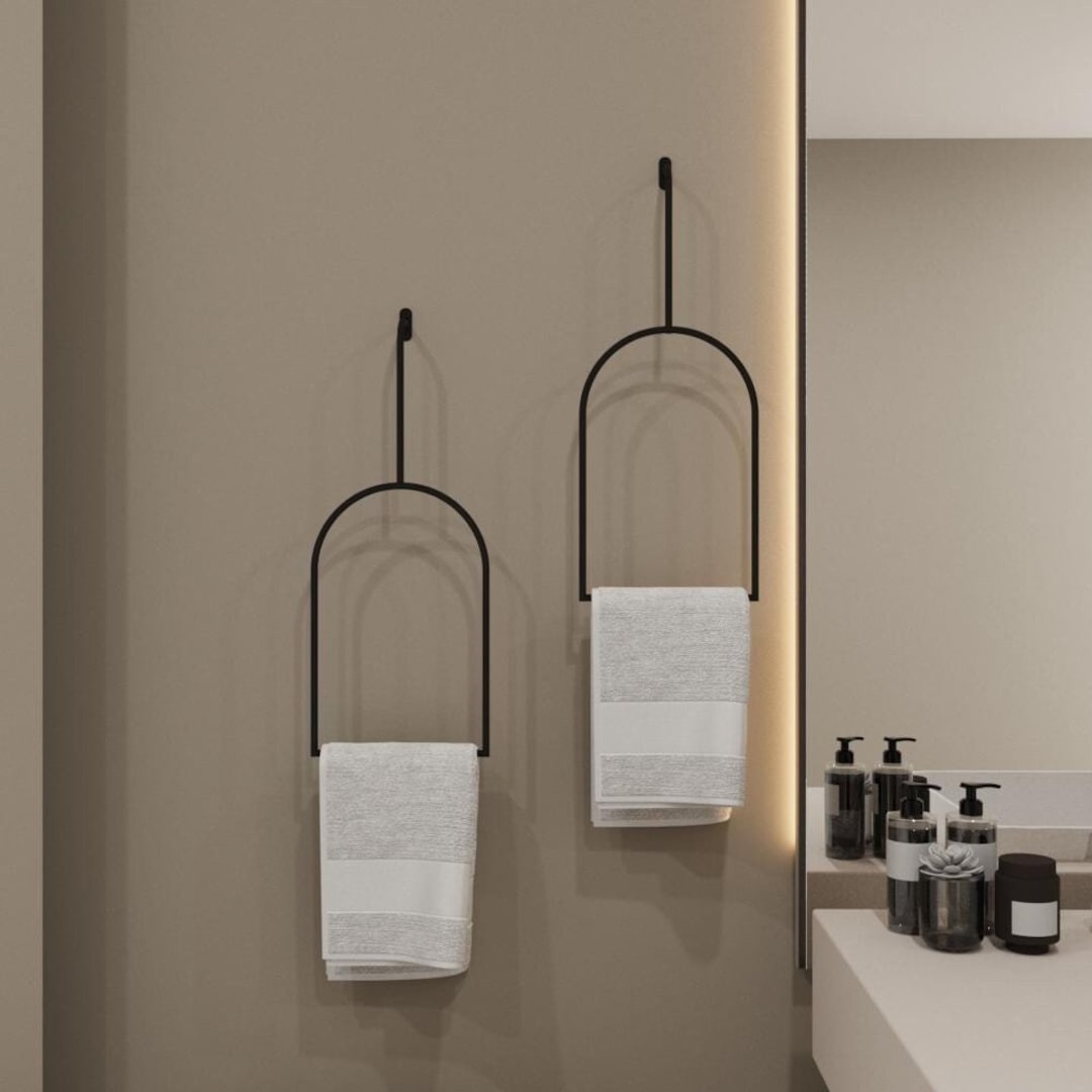 Minimalist Metal Wall-mounted Towel Rack, Modern Bathroom Decor - Etsy