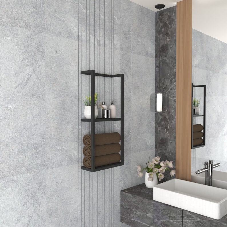 Bath Towel Storage, Towel Shelf Vertical, Bathroom Storage Shelf With ...