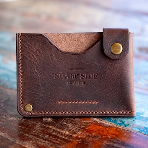Cartera de bolsillo marrón oscuro - Correa superior