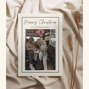 Moderne Weihnachtskarte Vorlage | Klassische Familien-Weihnachtskarte | Weihnachtsfotokarte| Vintage Weihnachtsfamilienkarte| Schlichte Weihnachtskarte