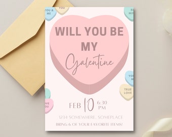 Galentine's Day Party Invitation, Modern Invite (Digital Download)