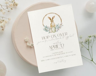 Easter Egg Hunt Invitation, Editable Template (Digital Download)