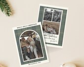 Plaid Photo Christmas Card Template | Vintage Holiday Card (CANVA)