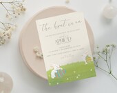 Easter Egg Hunt Invitation Template, Editable Bunny Invite (Digital Download)