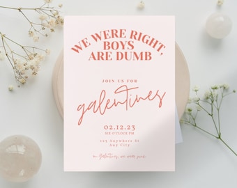 Editable Galentines Party Invite, Girls Night Out, Canva Template