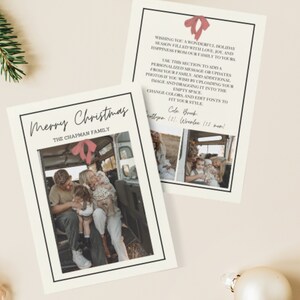 Familie Weihnachtskarte Vorlage | Klassische Familien-Weihnachtskarte | Weihnachtsfotokarte| Moderne Familien-Weihnachtskarte | Schlichte Weihnachtskarte