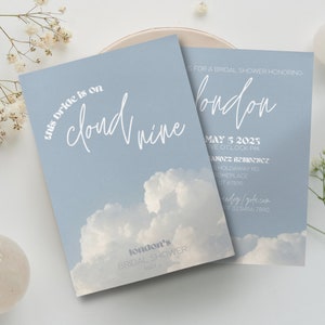 On Cloud 9 Bridal Shower Invite, This Bride is on Cloud Nine Invite, Bridal Shower Invite Digital & Printable, Bridal Shower Invite Cloud 9