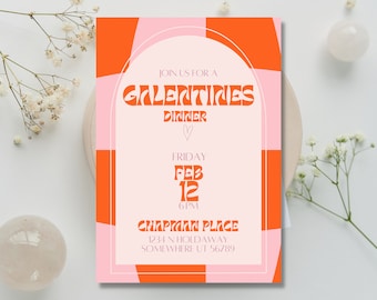 Editable Galentines Party Invitation Template, Mobile Invite (5x7in)