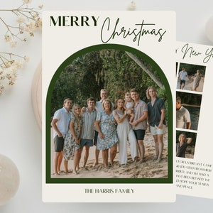 Merry Christmas Card (Weihnachtskarte für Weihnachten, Familienfotokarte, Weihnachtskartenvorlage, Canva Weihnachtskarte, Bogenweihnachtskarte, modern