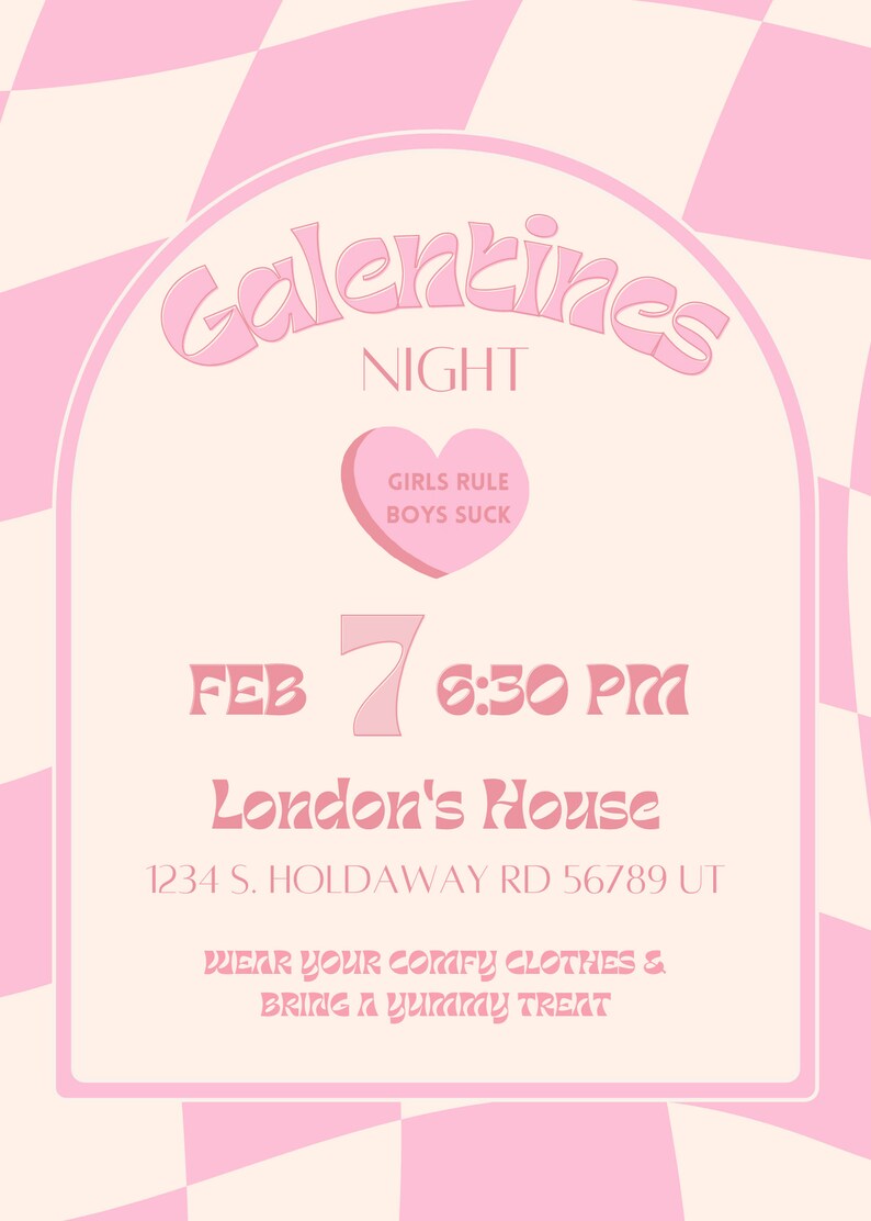 Galentines Party Invite Template Valentines Day Party Invite Etsy