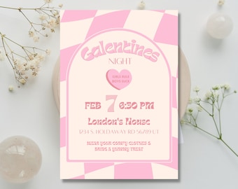 Galentine's Day Party Invite Template, Editable Mobile Invite