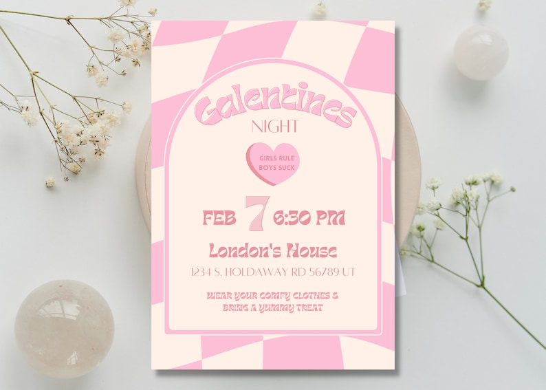 Galentines Party Invite Template Valentines Day Party Invite Etsy