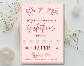 Editable Galentines Party Invite Template, Mobile Vday Invite (Digital Download)