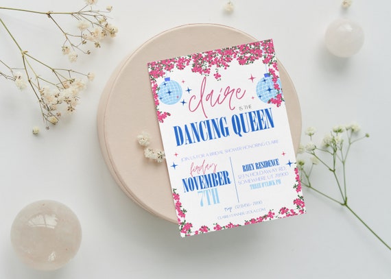 Mamma Mia Bridal Shower Invite, Dancing Queen Theme (Digital)
