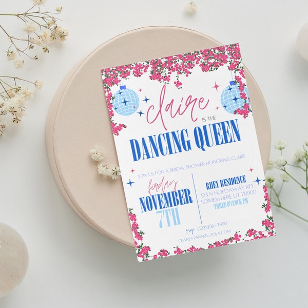 MAMMA MIA Bridal Shower Invite, Dancing Queen Invite, Mama Mia Bachelorette Party Invite, Dancing Queen Mamma Mia Bridal Shower Digital