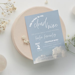 On Cloud 9 Bridal Shower Invite, This Bride is on Cloud Nine Bridal Shower invite, Bridal Shower Invitation, Digital & Printable Invite