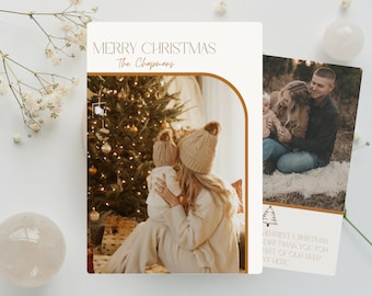 Arched Family Photo Christmas Card Template (Canva Template)