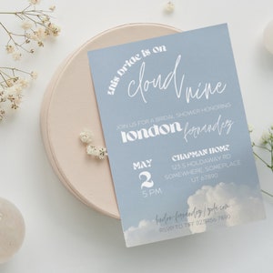 Cloud 9 Bridal Shower Invite, This Bride is on Cloud Nine Invite, Bridal Shower Invites Digital & Printable, On Cloud 9 Bridal Shower invite