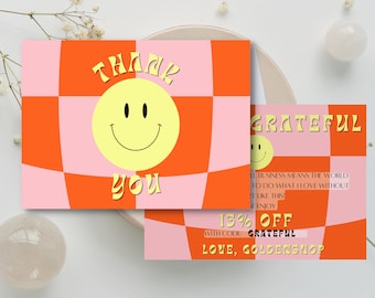 Dankeskartenvorlage für kleine Unternehmen, bearbeitbares Design (digitaler Download)