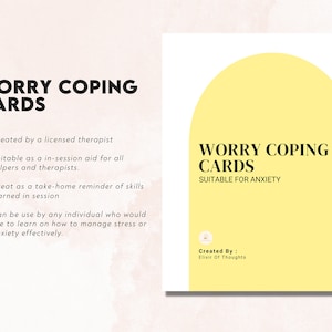 Worry Coping Cards | Anxiety Coping Skills Card | Anxiety Management Card | Interactive Card for Ice-Breaking | Mental Health Therapy Tools