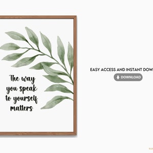Leaf Themed Printable Digital Art | Quotes 5 Digital Art | Wall Art for Therapy & Counseling Office | Therapy Room and Office Decor