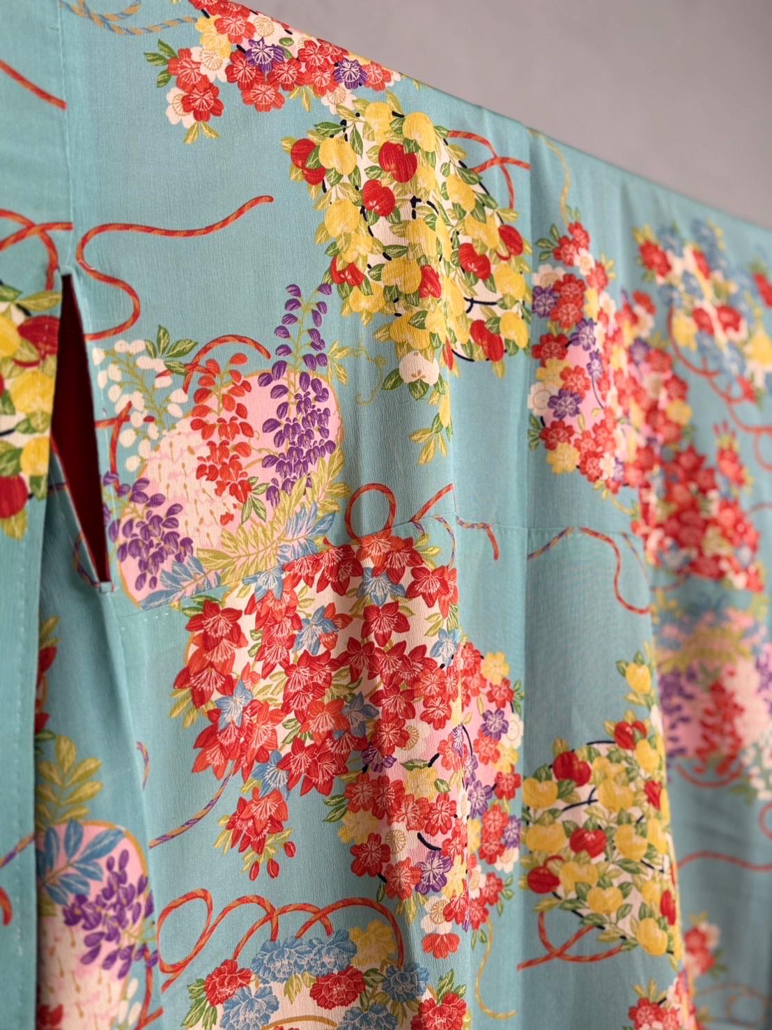 Rare Vintage Japanese Juban Robe – Wearable Textile Art – Colorful ...