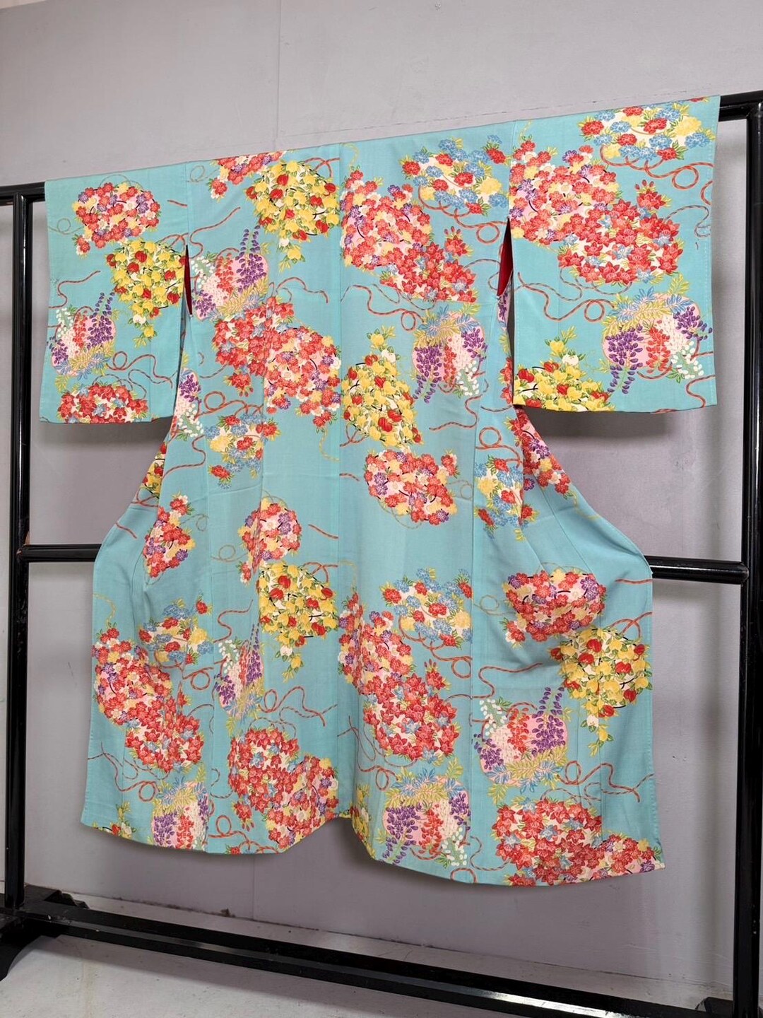 Rare Vintage Japanese Juban Robe – Wearable Textile Art – Colorful ...