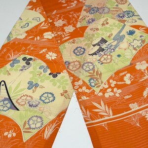 Vintage Nishijin “Ro” Silk Obi – 2 sheet Summer Weave Kimono Belts | Sheer Japanese Fabric for Upcycling & Interior Decor