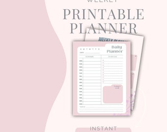 Printable Planner, Weekly Planner, Daily Planner, To Do List, Multi-Use Planner, Digital Download, Instant Download