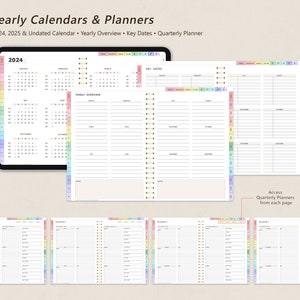 Digital Planner, GoodNotes Planner, iPad Planner, Notability Planner, Daily Weekly Monthly Digital Planner, 2024 2025 + Undated Planner