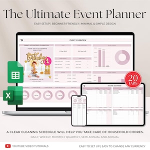 Event Planner Spreadsheet Party Planning Spreadsheet Google Sheets Excel Budget Tracker Bridal Shower Organizer Baby Shower Planner