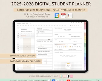 Student Digital Planner 2025 2026 Goodnotes Planner Study Planner School Planner Academic Planner College Planner Notability iPad Planner