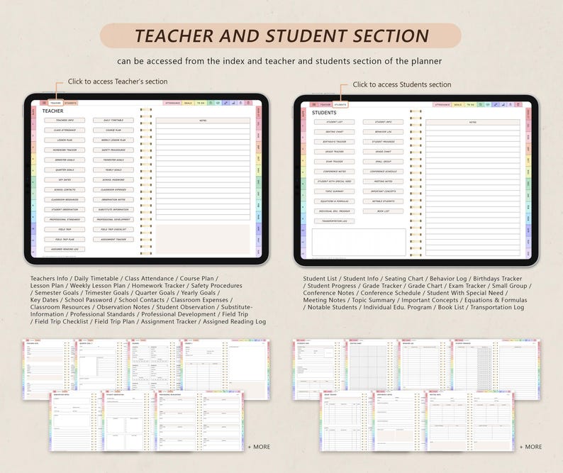 Digital Teacher Planner Midyear July 2026 to June 2027,   2026, 2027  + Undated Digital Planner Goodnotes Planner Notability iPad Planner Digital Teacher Planner Academic Planner, School Planner
