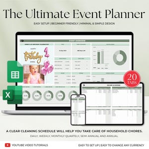 Event Planner template Google Sheets Digital Event Planner Excel Spreadsheet Event Party Budget Tracker Event Planning Template