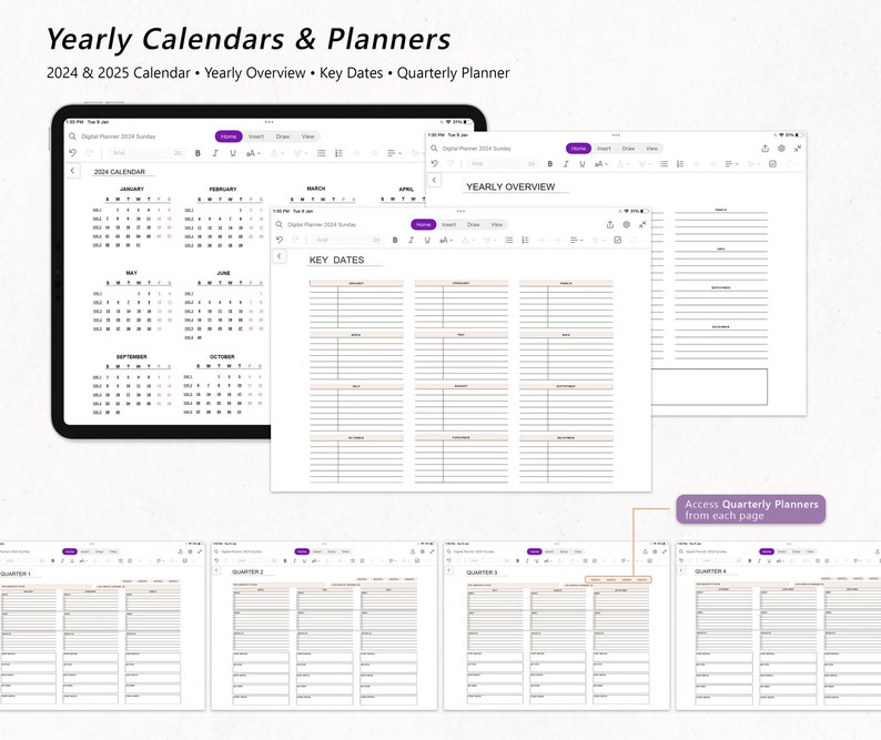 Hyperlinked OneNote Planner 2024 2025 & Undated, OneNote Digital Planner, Daily Planner, Weekly Monthly, OneNote Templates, OneNote Calendar