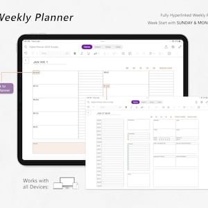 Hyperlinked OneNote Planner 2024 2025 & Undated, OneNote Digital Planner, Daily Planner, Weekly Monthly, OneNote Templates, OneNote Calendar